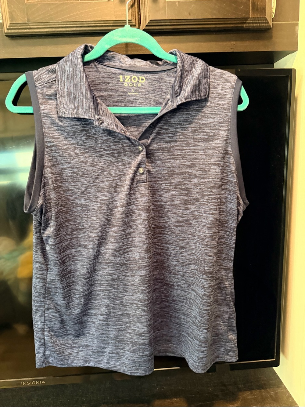 Izod Women's Sleeveless Polo Tank Top - Heather Blue